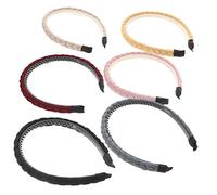 Veemoon 6pezzi Fascia Intrecciata per Capelli Fasce per Parrucca Antiscivolo Accessorio per Capelli Donna Cerchietto in Intrecciato Copricapo Leggero Facile da Indossare