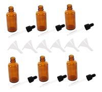 Veemoon 6pezzi Flaconcino in Vetro con Contagocce da Contenitore Vuoto per Olio Essenziale Bottiglietta Ergonomica per Viaggi con Imbuto