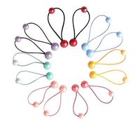 Veemoon 7 paia Fasce per Elastiche Colorate con Palline per Ragazze Accessori Moda Sicuri e Confortevoli per Acconciature