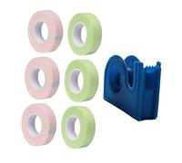 Veemoon 7 pezzi Nastro per Extension Ciglia con Cutter Patch Isolante in PE Traspirante per Protezione Nastri Colorati Rosa e Verde per Uso Professionale e Personale
