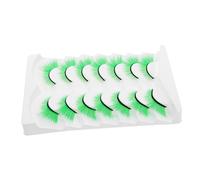 Veemoon 7paia Ciglia Finte Verdi Lunghe Di Estensioni Dense Per Costumi Di San Patrizio Teatro Festa Cosplay Trucco Drammatico