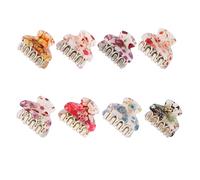 Veemoon 8 pezzi Pinze per Capelli da Donna e Ragazza Fermagli Acetato Resistente con Motivo Floreale Clip Artigli per Coda di Cavallo e Acconciature Quotidiane