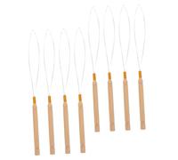 Veemoon 8 Pezzi Strumenti per Estensioni con Gancio Legno Ago Loop e Threader per e Micro per Acconciature e Styling Parrucche Casa e Salone