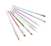 Veemoon 8pezzi Pennelli per Unghie Doppia Punta Strumenti per Puntinismo e Disegno di Linee per Nail Art di Pennelli per Manicure Lineari per Unghie