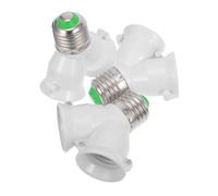 Veemoon Adattatore Portalampada E27 a Doppia Presa a Y in Pbt e Rame, Resistente al Calore e Antinvecchiamento, Salva Spazio per Lampadine LED e Alogene, 3 Pezzi
