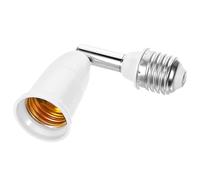 Veemoon Adattatore Presa Lampadina E27 Prolunga e Design a Testa Snodata 360°, Materiale Abs Bianco per Estensione e Conversione Portalampada Flessibile