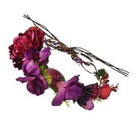 Veemoon Anello per della fascia per fiori Accessori nozze Me fascia da sposa per la sposa Bride Headband copricapo per fioraia fascia da sposa floreale tessuto Viola