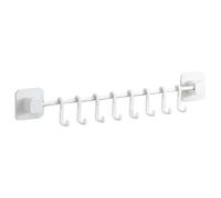 Veemoon Appendino da Cucina Bianco in Alluminio e Plastica con 8 Ganci, Barra Portautensili Salvaspazio Multi-funzionale per Balcone e Cucina