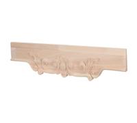 Veemoon Applique in Legno Intagliato Stile Classico per Armadi e Cantinette | Finitura Grezza, Rilievo Tridimensionale, Motivo Floreale Scolpito Artigianalmente, 34,5x9cm