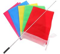 Veemoon Asta per Bandiera da Esterno in Acciaio Inox 1,2 M Regolabile Impugnatura Antiscivolo, Set da 10 Bandiere Colorate per Guida Turistica e Attività All'aperto Colore Colore Casuale