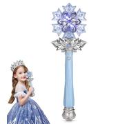 Veemoon Bacchetta da principessa con fiocco di neve illuminata in plastica a LED incandescente a forma di fiocco di neve, scettro, ragazza, neve, ghiaccio, fata, cosplay, accessori per costume per