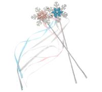 Veemoon Bacchette Magiche a Forma di Fiocco di Neve 2 Pezzi, Accessori per Travestimenti Bambine, Decorazioni per Feste Natalizie e Cosplay Invernale, Oggetti di Scena Leggeri e Portatili