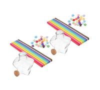 Veemoon Barattoli di Plastica Vuoti con Coperchio per Fai da Te, Bottiglie dei Desideri Trasparenti Decorativi con Origami Stelle, Contenitori per Artigianato e Decorazione Camera