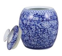 Veemoon Barattolo per tè in Porcellana Blu e Bianca Chiusura Ermetica Contenitore Sigillato Multiuso per Conservazione di Alimenti Secchi e Decorazione da Cucina Barattolo in Ceramica