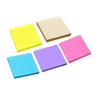 Veemoon Blocchetti Memo Adesivi Colorati Righe Fluorescenti e Kraft Note Rimovibili per Ufficio Casa Scuola Post Scrivibili e Riutilizzabili