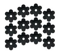 Veemoon Blocchi in Gomma Nera a Forma di Fiore per Aste Portabandiera da Giardino Set da 24 Pezzi Antiscivolo Resistenti Agli Agenti Atmosferici Accessori per Supporti Bandiere Esterni