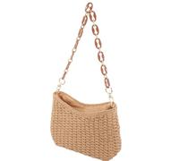 Veemoon Borsa in Paglia Beige da Donna Elegante e Portatile, Tracolla Regolabile, per Vacanze al Mare e Spiaggia, Capienza Ampia e Stile Semplice