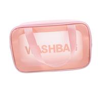Veemoon Borsa per il trucco manuale impermeabile Borsa da toeletta Sacchetto da toeletta valigia moderno borsa per il trucco trasparente Organizzatore per il trucco da viaggio pu rosa