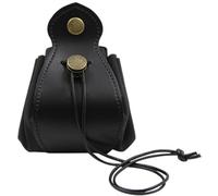 Veemoon Borsa Porta Dadi da Gioco in Cuoio Nero Chiusura a Cordoncino | Formato Tascabile, Uso Multiuso per Piccoli Oggetti, Apertura e Chiusura Rapide, Stile Semplice