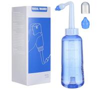 Veemoon Bottiglia per Lavaggi Nasali in Plastica 500ml Due Beccucci, Controllo a Tocco, Uso Capovolto, per Adulti per Pulizia Nasale