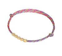 Veemoon Bracciale Lavorato Maglia Di Sfere Di Rame Colorate Regolabile Per Donna Realizzato in Rame e Cordoncino Non Si Deforma Facilmente Decorazione Per Mani