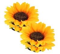 Veemoon Braccialetti Fiori da Polso Girasoli Gialli Artificiali 4 Pezzi Elastici per Accessori per Danza e Sfilate Sportive Decorazioni Colorate e Resistenti allo Sbiadimento