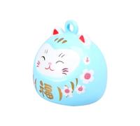 Veemoon Campanello a Forma di Gatto Portafortuna in Rame Blu Anello Sospeso, Facile da Appendere, per Decorazioni DIY e Buon Auspicio per Anno