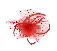 Veemoon Cappello a cilindro in pizzo retrò multicolore arredamento di halloween scena cappelli da festa cappello fascinator di carnevale cappelli funebri fascia Maglia rosso