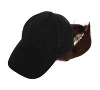 Veemoon Cappello Da Baseball Con Capelli Ricci Fatti Mano e Parrucca Attaccata Cappello Leggero Per Parrucche Con Capelli