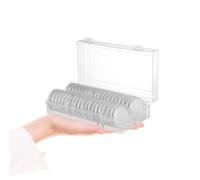 Veemoon Capsule Porta Monete con Guarnizione Protettiva in Plastica Trasparente Set da 40 Pezzi con Scatola Porta Monete per Collezione da 16 a 38 Mm Contenitore Pratico per Numismatica