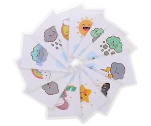 Veemoon Carte Didattiche Sul Meteo in Inglese, 12 Pezzi Impermeabili Plastificate, Schede di Apprendimento Parole Familiari per Scuola e Casa, Pratiche e Resistenti per Viaggi