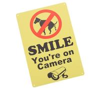 Veemoon Cartello in Metallo Vintage Vietato fare AI Cani Avviso Sorridi Sei Ripreso Dalla Telecamera per Giardino e Cortile Segnale di Divieto per Passeggiate Cane Resistente alle