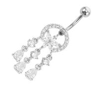 Veemoon Catcher Da Sogno Per Nail Navel Piccolo Anello Dell'ombelico Anello Per Ombelico Carino Anello Per Piercing All'ombelico Gioielli Per Il Corpo Silver Acciaio Inossidabile