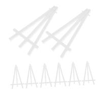 Veemoon Cavalletto Espositivo Piccolo da Tavolo in Plastica Bianca, Supporto per Quadri e Portafoto, Set da 10 Pezzi per Esposizione Artistica, Matrimoni, Casa e Ufficio