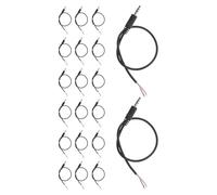 Veemoon Cavo Audio Spina Jack Maschio 35 MM a Filo Scoperto 03 M Set da 20 Pezzi Connettore Aux per Riparazione Cuffie Microfono Compatibile Uso Fai da Te