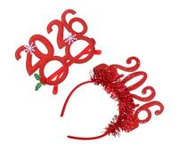 Veemoon Cerchietto Capodanno e Occhiali Brillanti Leggeri per Feste Natalizie e Veglione Accessori Festivi con Numeri Colorati per Adulti