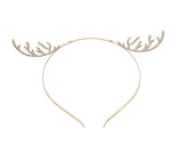 Veemoon Cerchietto Corna di Renna Copricapo per Feste Natalizie Cristalli e Strass Accessori per Capelli Tematici Corna di Cervo e Fiocchi