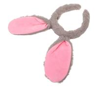 Veemoon Cerchietto Orecchie da Coniglio Peluche Grigio, Fascia Elastica per Chioma da Spa Viso, Accessorio Cosplay e Feste Pasqua per Donne e Ragazze