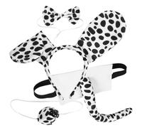 Veemoon Cerchietto Orecchie e Coda di Cane a Pois Nero per Feste in Maschera, Accessorio Creativo e Adorabile per Costumi di Animali