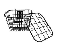 Veemoon Cestino per Bici in Acciaio Inox 304 Nero, Porta Gadget Resistente e Capiente, Accessorio Multiuso per Trasporto Spesa su Biciclette Elettriche e Tradizionali