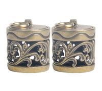 Veemoon Ciondolo Fai da Te in Rame Intagliato 2 Pezzi, Contenitore Piccolo Apribile per Palline Profumate, Scatola Pendente Vintage per Decorazioni e Diffusore Aromatico Adatto a Uomini