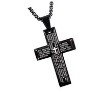 Veemoon Collana Con Croce In Acciaio Al Titanio 1 Pezzo Decorazione Per Il Collo Con Fede Religiosa Con Ciondolo A Forma Di Collana Versatile Unisex Nera