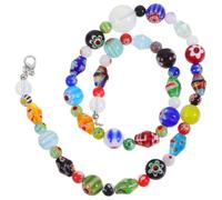 Veemoon Collana di Perline in Vetro Artigianale Fatta a Mano, Gioielli da Donna Ciondolo Unico, Accessorio Moda per Feste e Uso Quotidiano