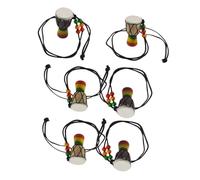 Veemoon Collana Donna Ciondolo a Forma di Tamburo Africano Mini Djembe, Set 6 Pezzi in Legno Naturale Cordino Intrecciato a Mano, Gioielli Musicali a Percussione per Uso Quotidiano