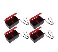 Veemoon Contenitore per Esche da Pesca Doppio Strato Traspirante, Scatola Porta Vermi con Coperchio a Tenuta, Organizer Portatile 4 Pezzi per Pesca in Acqua Dolci e Salate, 10x6x4,5 Cm