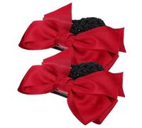 Veemoon Copri Chignon Da Donna Fiocco, Set Da 2 Pezzi, Retina Per Chioma Chignon Resistente, Accessori Per Infermieri, Bancari e Personale Di Servizio, Per Uso Professionale e Occasioni Formali