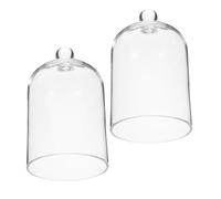 Veemoon Copribicchieri da Sposa in Vetro Trasparente 2 Pezzi, Copertura a Cupola per Fiori Eterni Coperchio Protettivo, Campana Espositiva Decorativa per Casa e Arredamento