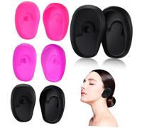 Veemoon Copriorecchie in Silicone Impermeabili e Resistenti Al Calore, 4 Paia Per Uso Professionale Parrucchiere, Per Bagno e Maschera Viso