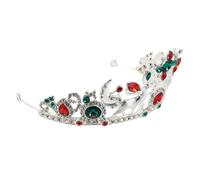 Veemoon Corona di Matrimonio Strass in Lega Cerchietto Tema Ghiaccio per Donna Copricapo Decorativo per Feste Natalizie Accessorio per Capelli Luminoso