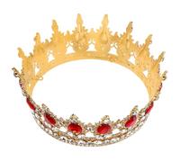 Veemoon Corona la Sposa in Lega di Zinco e Strass Design Elegante, Accessorio per Chioma da Matrimonio, Feste e Foto, Tiara Dorata per Donna, Copricapo Nuziale Raffinato